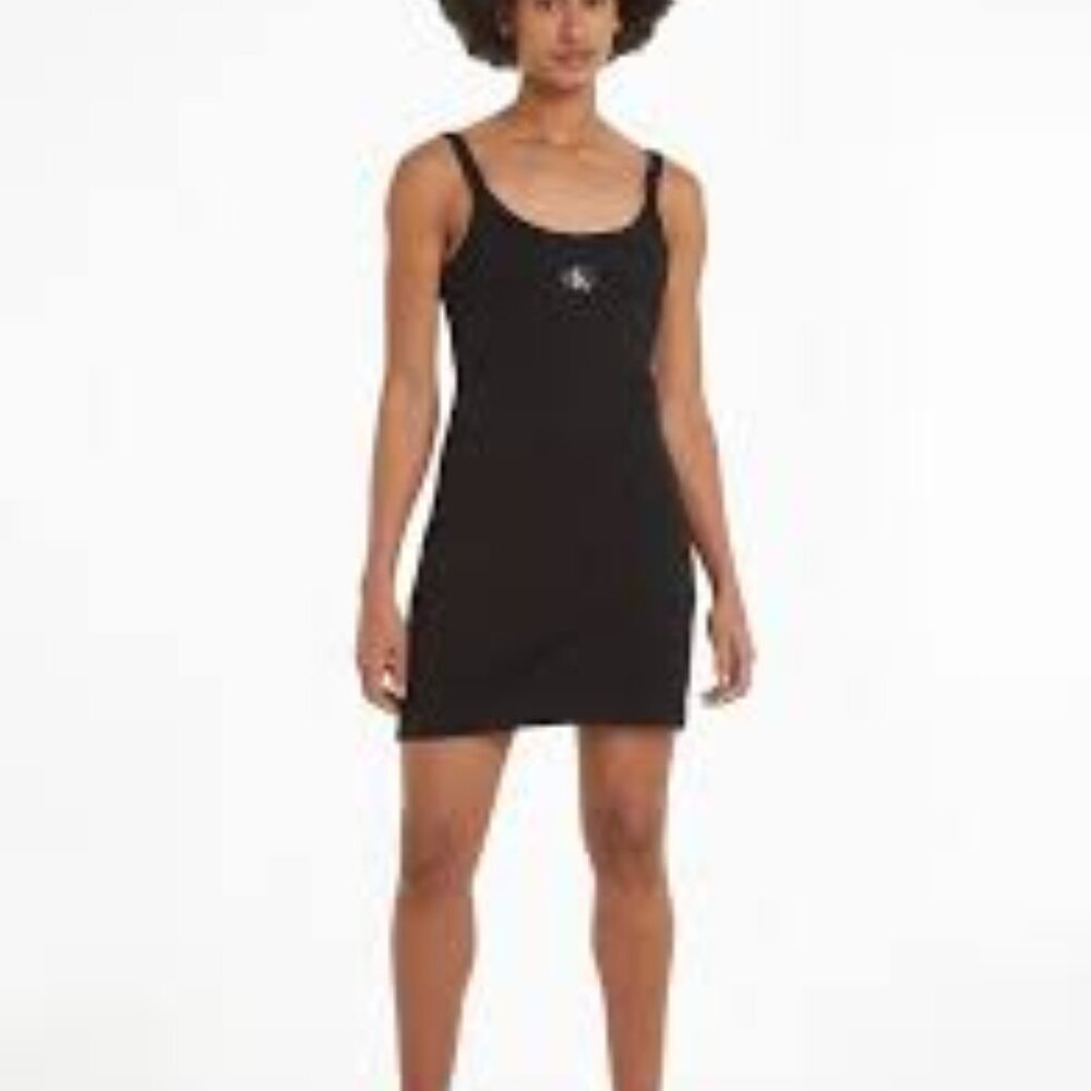 Calvin Klein Jeans Woven Label Rib Tank Dress